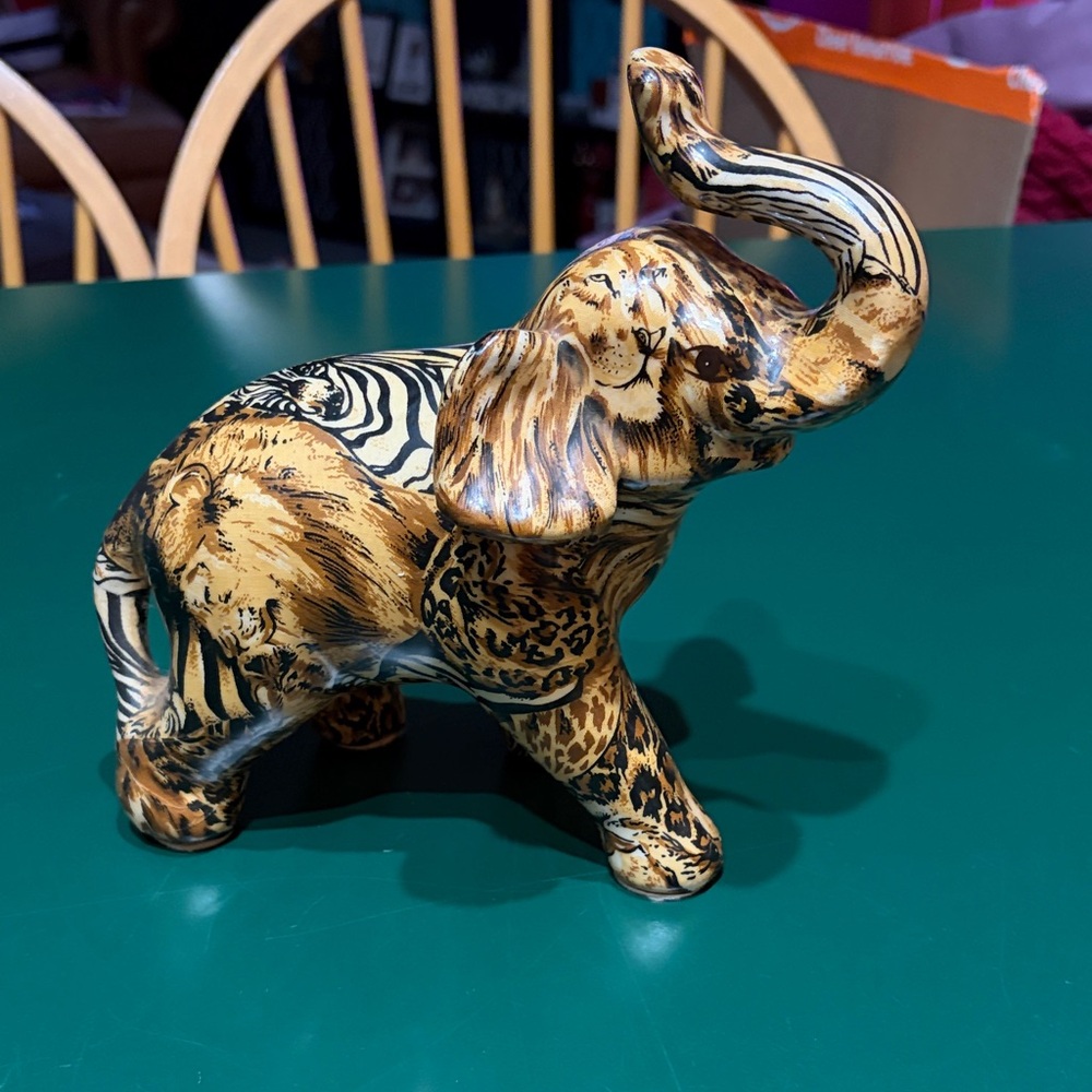 Lavie Animal Print Elephant Figurine